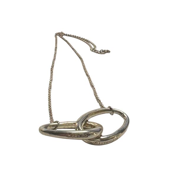 Tiffany and Co Elsa Peretti Large Double Loop Pendant Necklace 14" - Picture 12 of 15